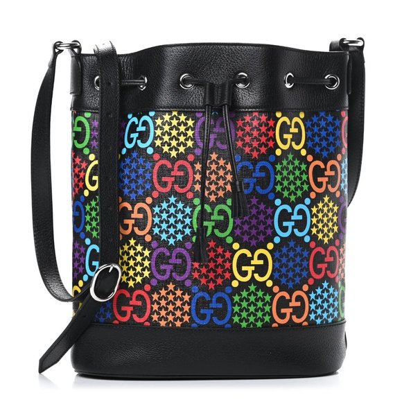 Gucci Supreme Psychedelic Bucket Bag in Black NEW WITH MATCHING DUST BAG - Picture 1 of 10